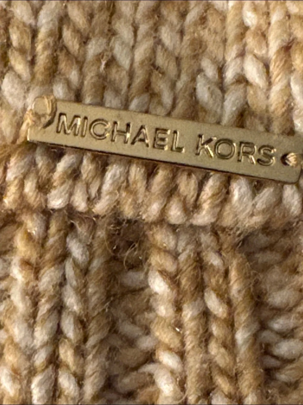 Michael Kors Belted Cowl Neck Poncho Sweater - Pockets & Ribbed Trim sz L/XL EUC